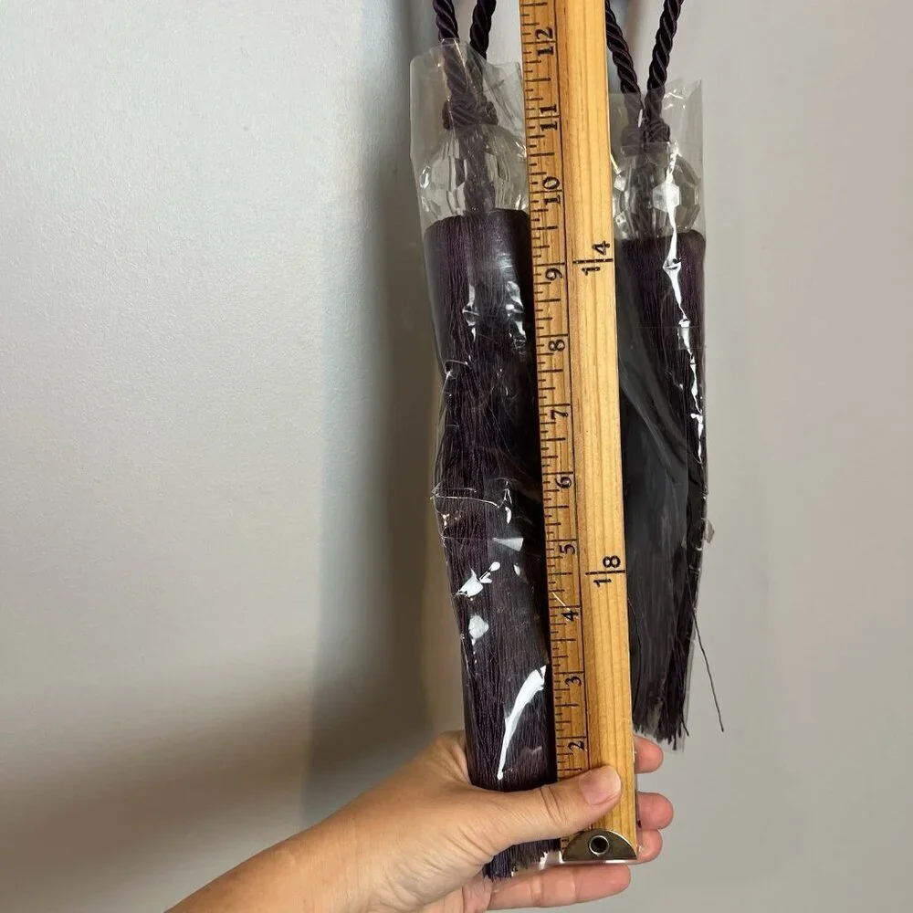 1 Pair Deep Purple Curtain Tieback Tassel Crystal Ball Rope Tiebacks Home Decor